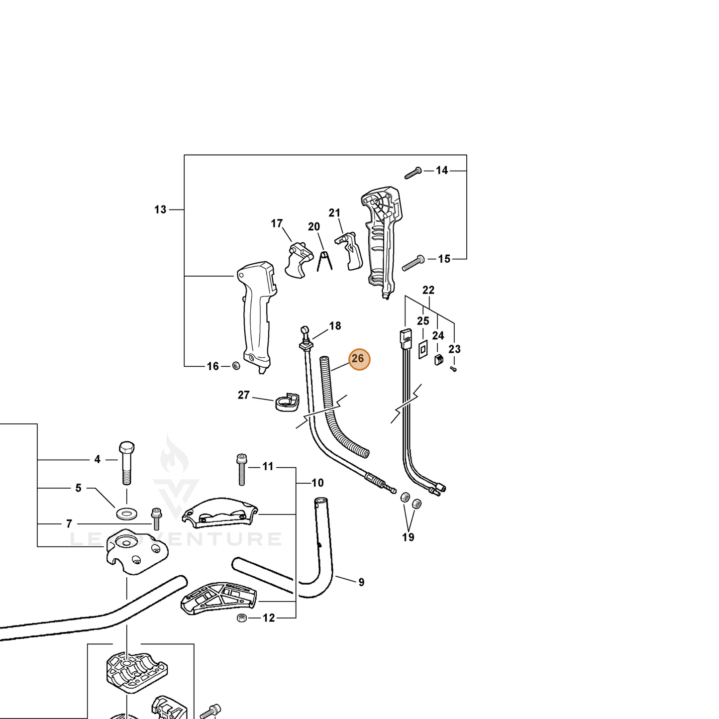 ECHO part 17812743230 — IPL diagram snippet (6x zoom, amber highlight)