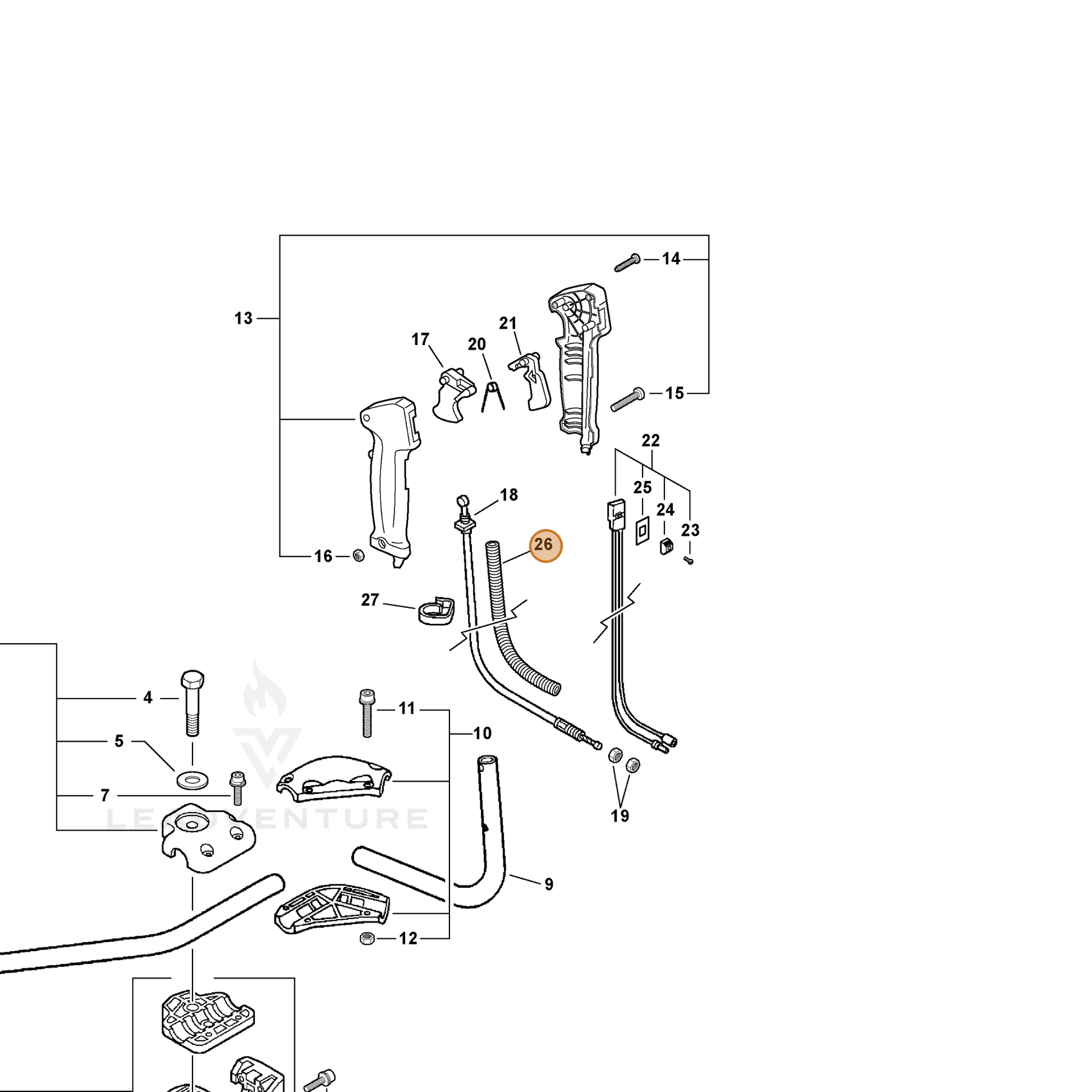 ECHO part 17812743230 — IPL diagram snippet (6x zoom, amber highlight)