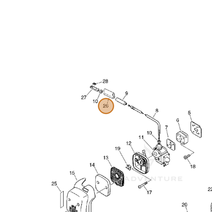 ECHO part 17812822130 — IPL diagram snippet (6x zoom, amber highlight)