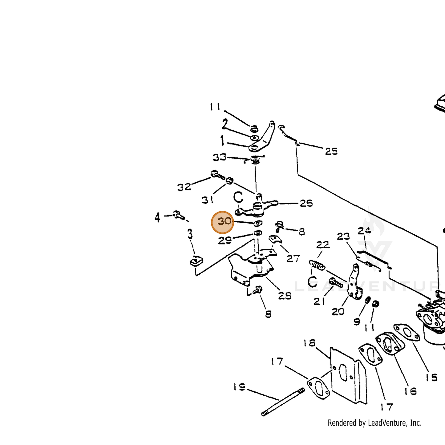 ECHO part 17812911620 — IPL diagram snippet (6x zoom, amber highlight)