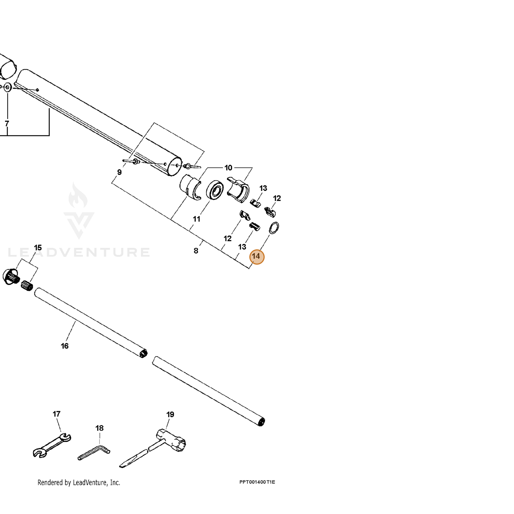 ECHO part 17812922360 — IPL diagram snippet (6x zoom, amber highlight)