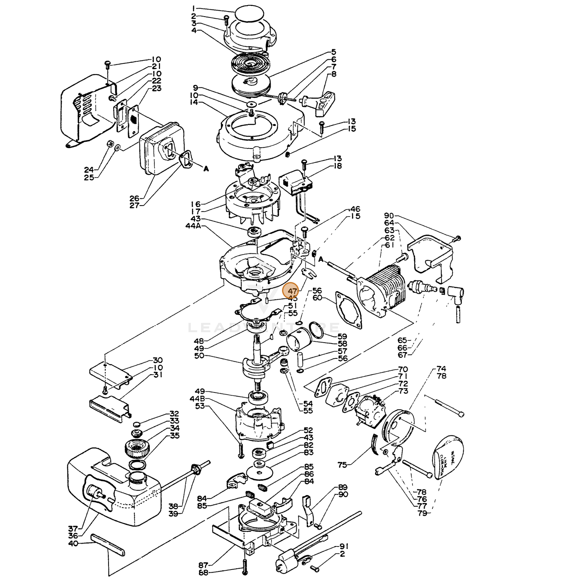 ECHO part 17813201261 — IPL diagram snippet (6x zoom, amber highlight)