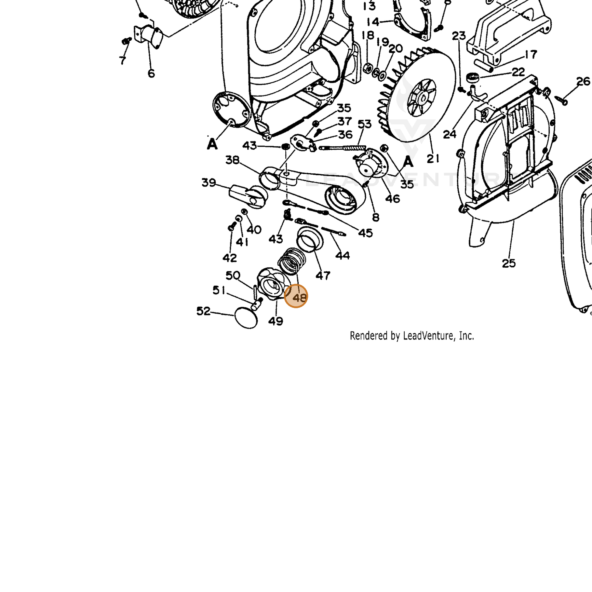 ECHO part 17813603460 — IPL diagram snippet (6x zoom, amber highlight)