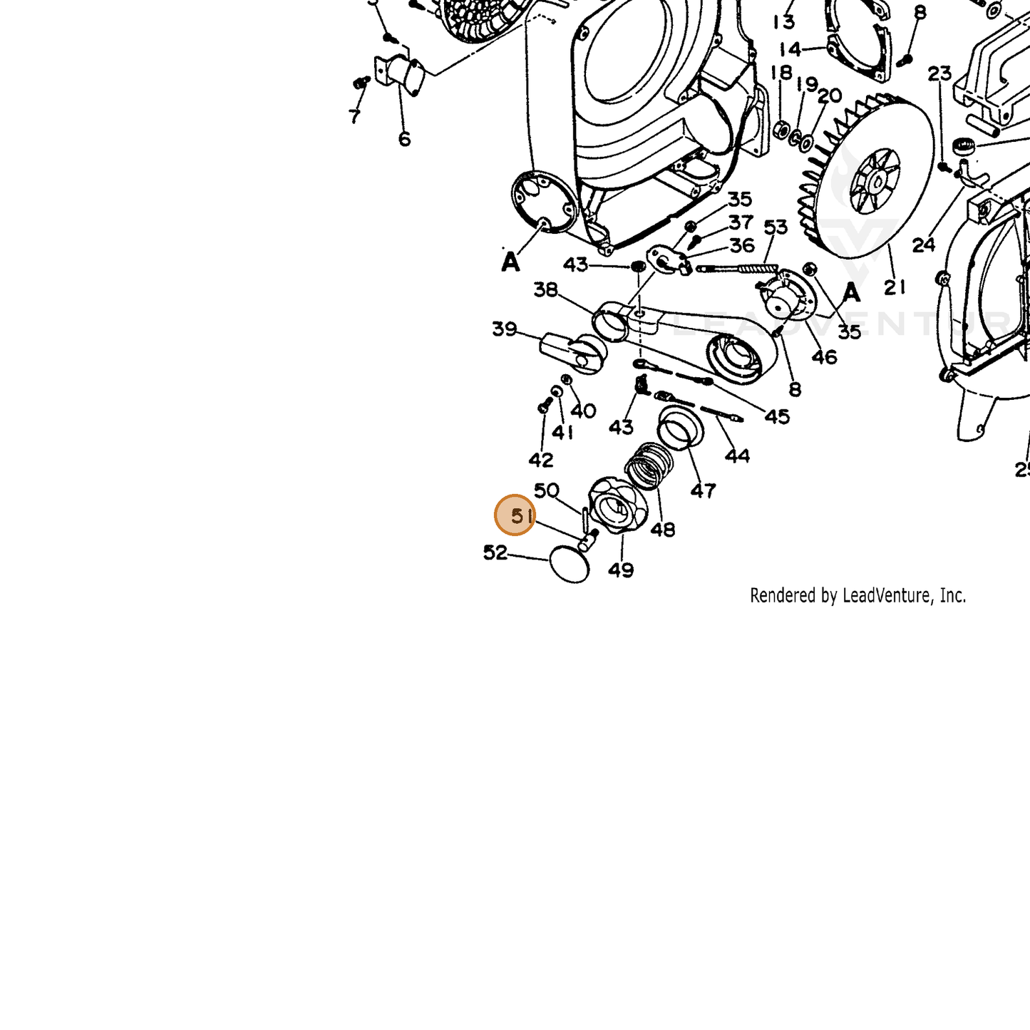 ECHO part 17813703460 — IPL diagram snippet (6x zoom, amber highlight)