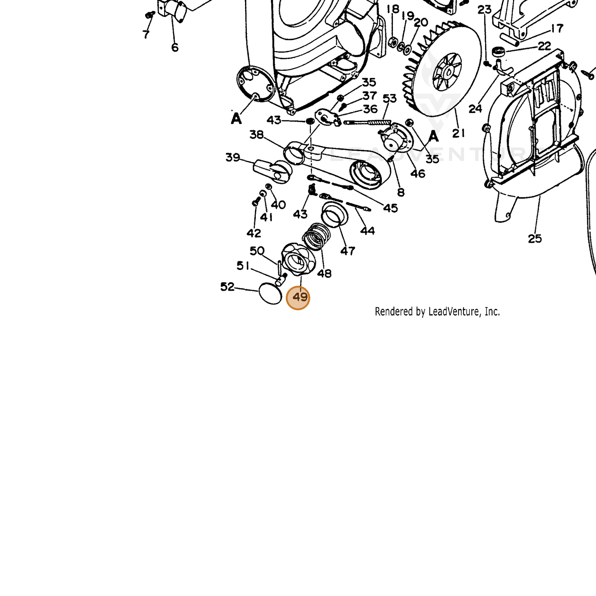 ECHO part 17813803460 — IPL diagram snippet (6x zoom, amber highlight)
