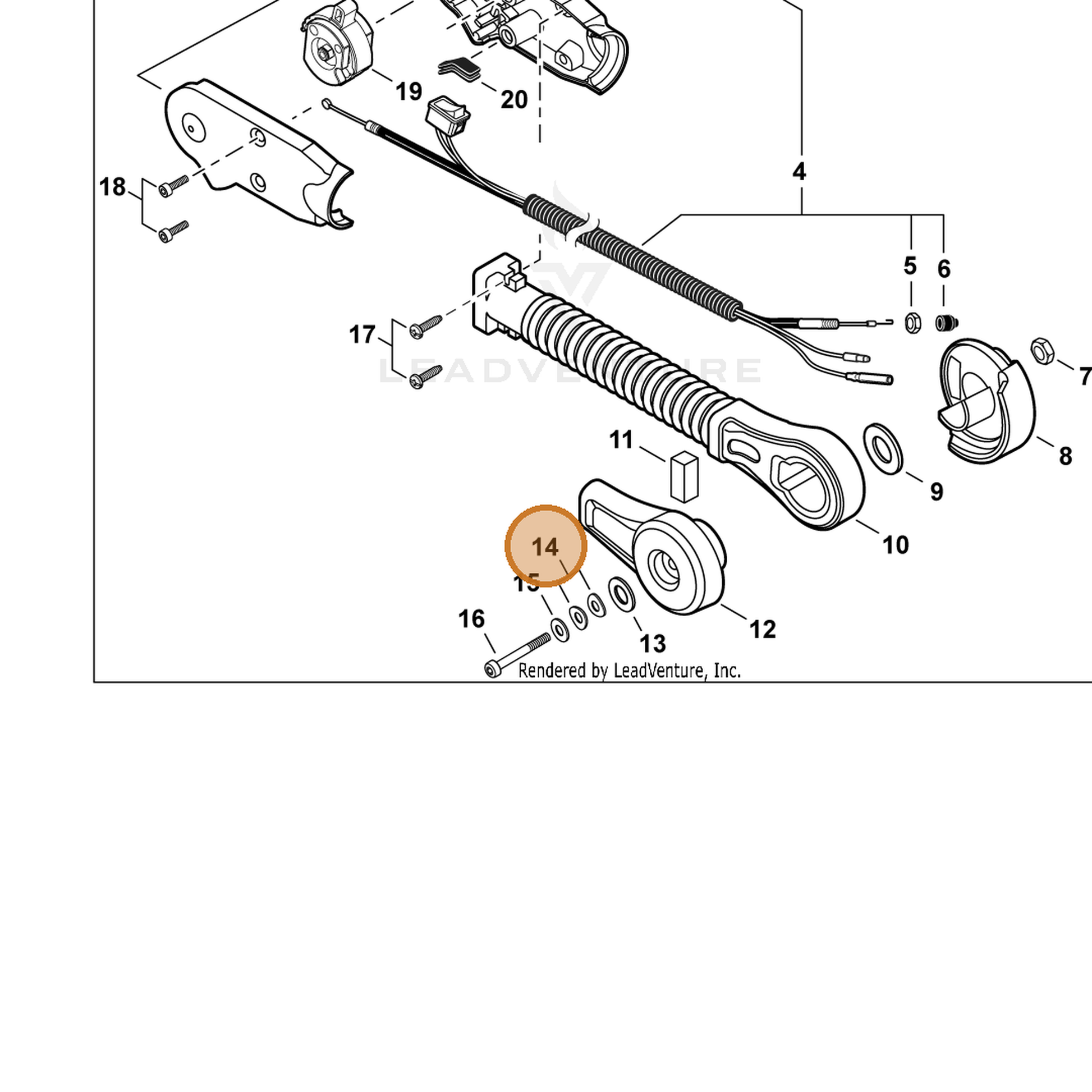 ECHO part 17816021060 — IPL diagram snippet (6x zoom, amber highlight)