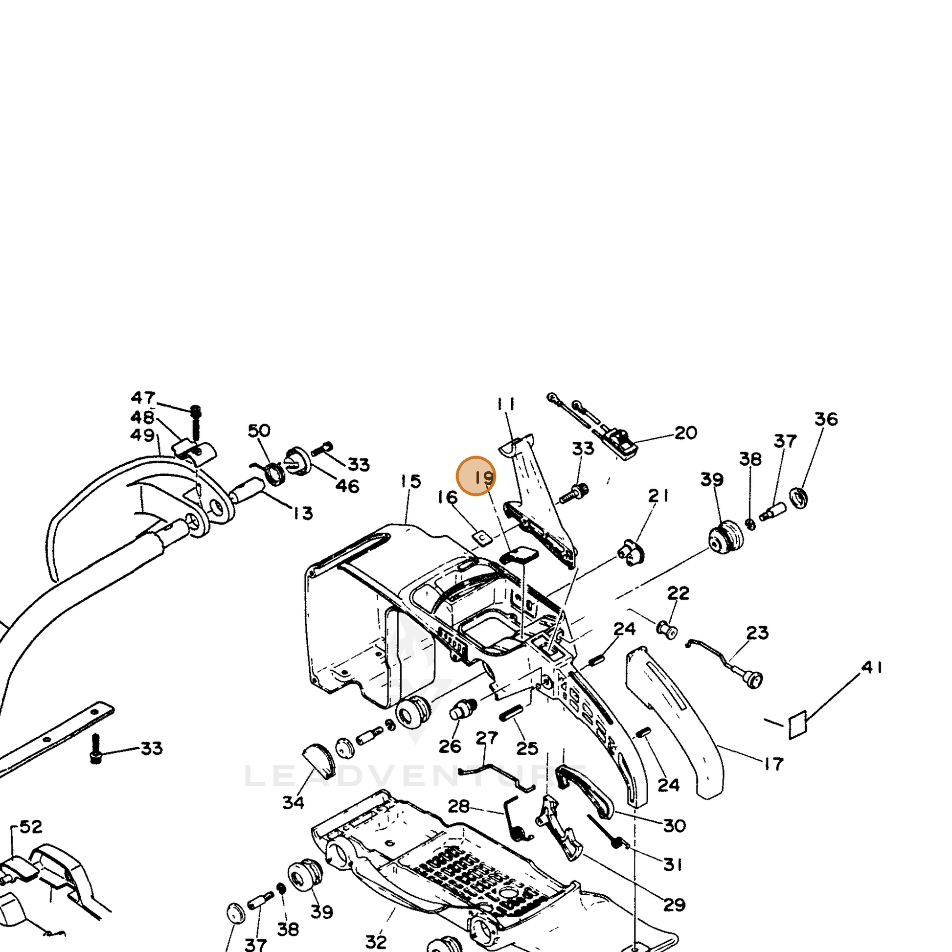 ECHO part 17821014330 — IPL diagram snippet (6x zoom, amber highlight)