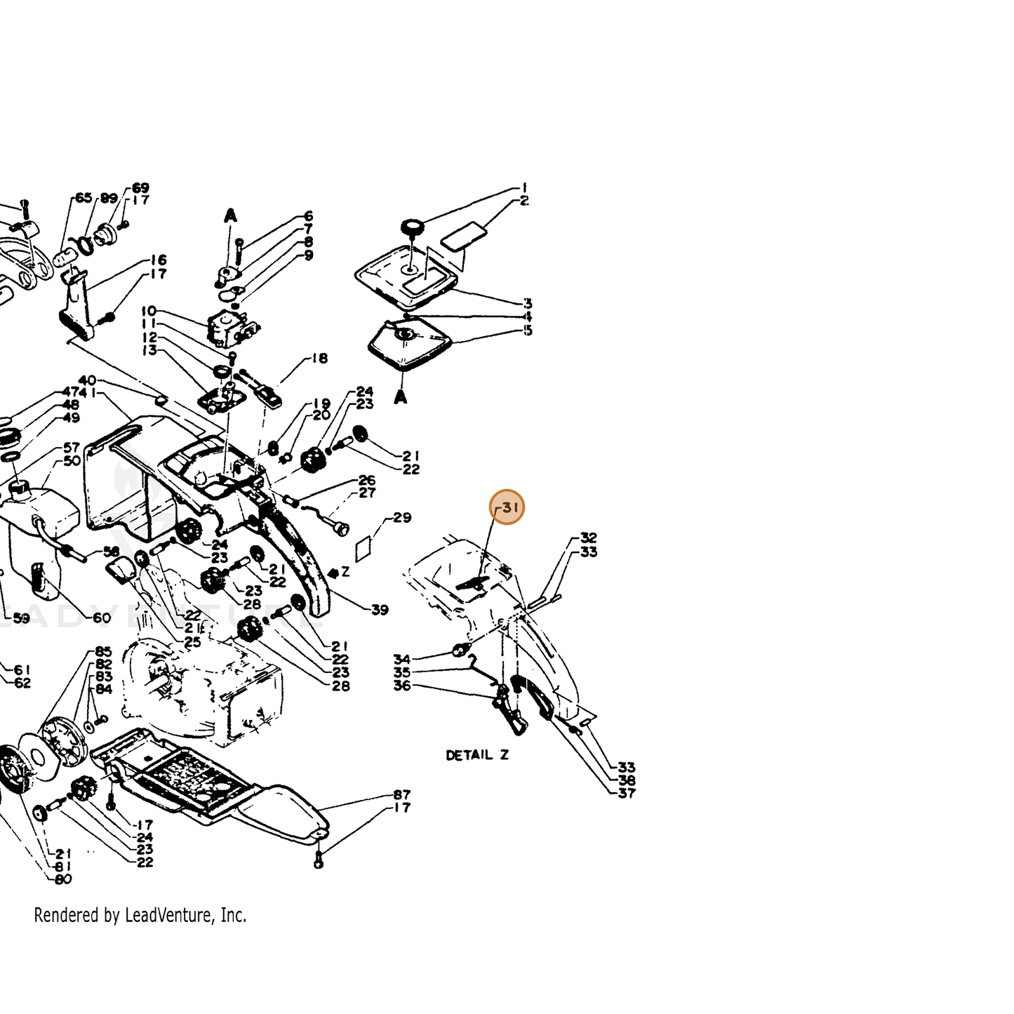 ECHO part 17821014530 — IPL diagram snippet (6x zoom, amber highlight)