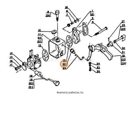 ECHO part 17821039130 — IPL diagram snippet (6x zoom, amber highlight)