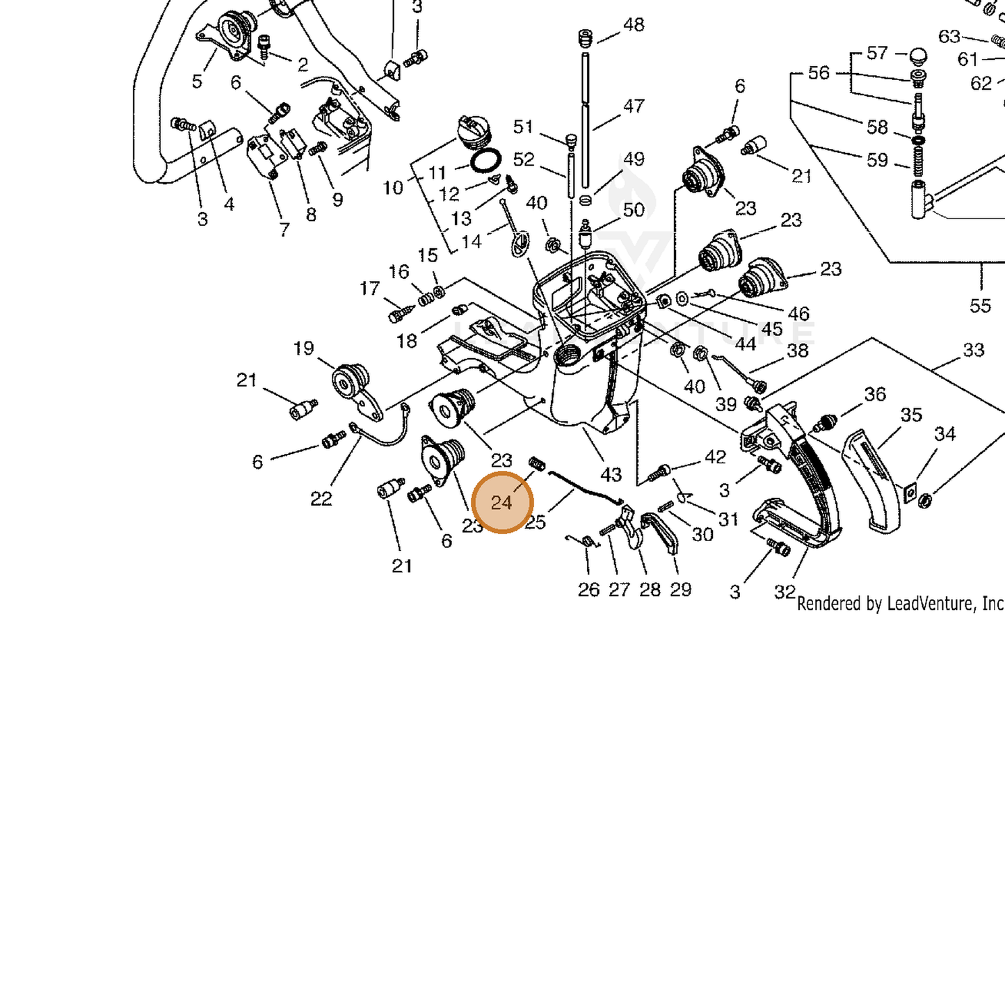 ECHO part 17821105260 — IPL diagram snippet (6x zoom, amber highlight)