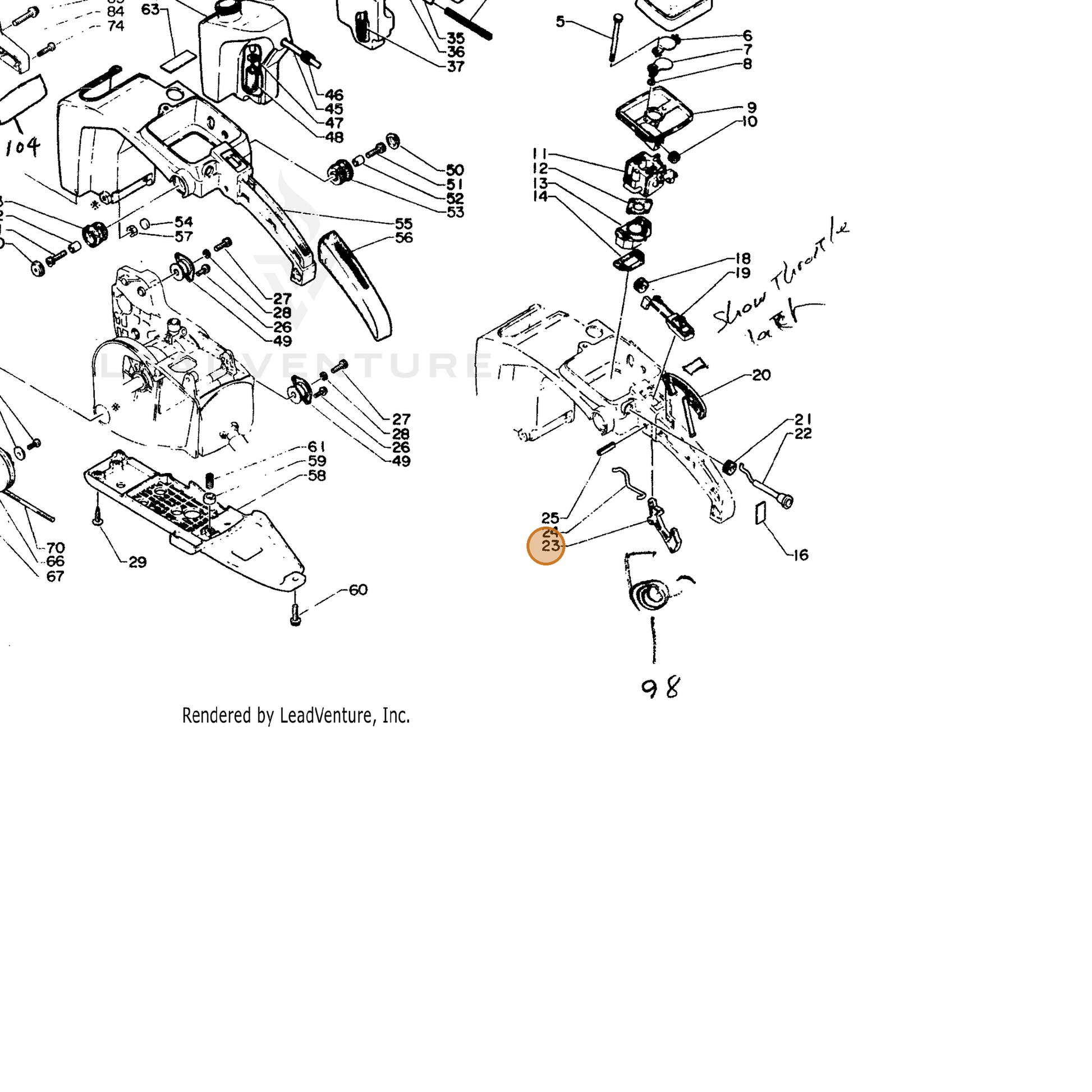 ECHO part 17830615131 — IPL diagram snippet (6x zoom, amber highlight)