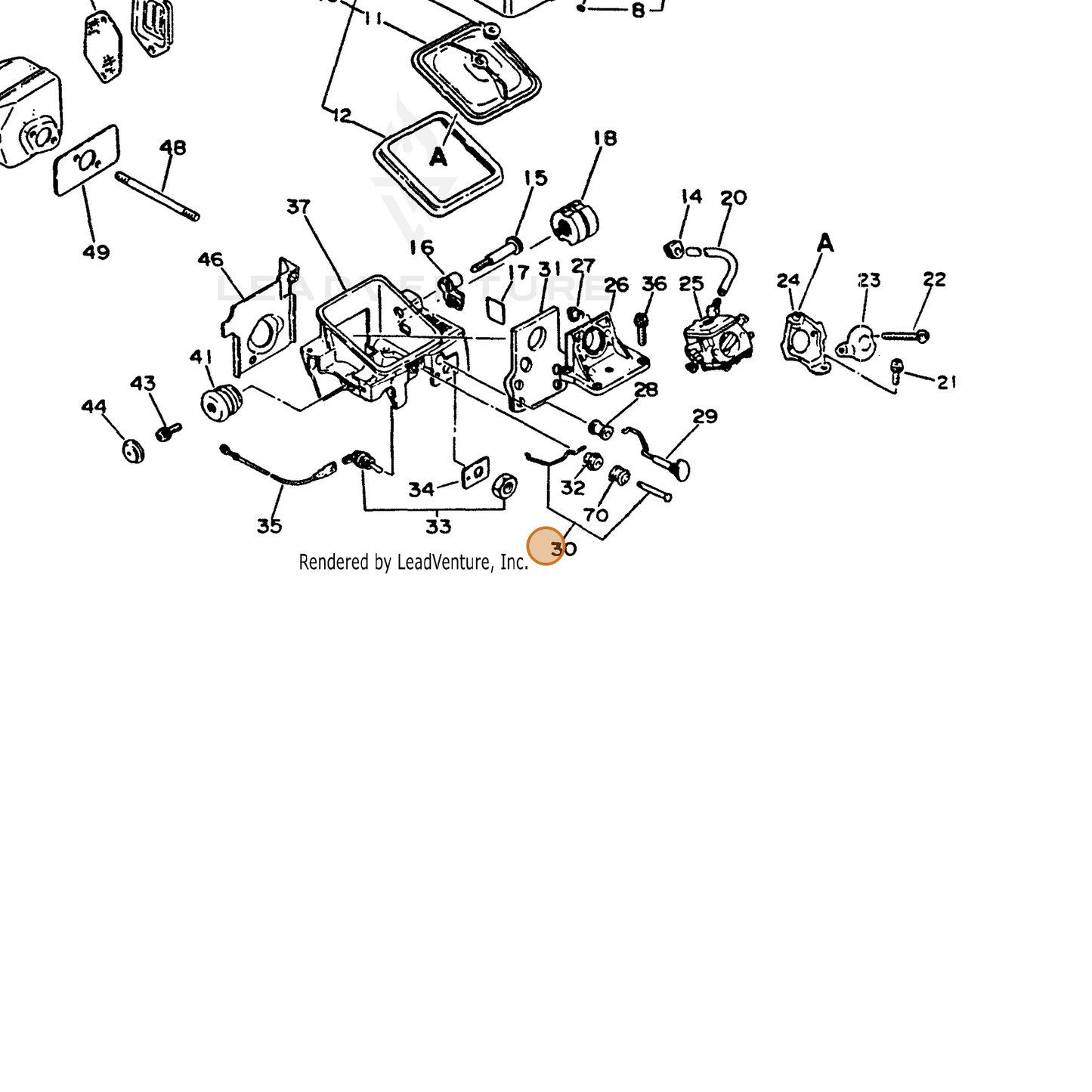 ECHO part 17830719831 — IPL diagram snippet (6x zoom, amber highlight)