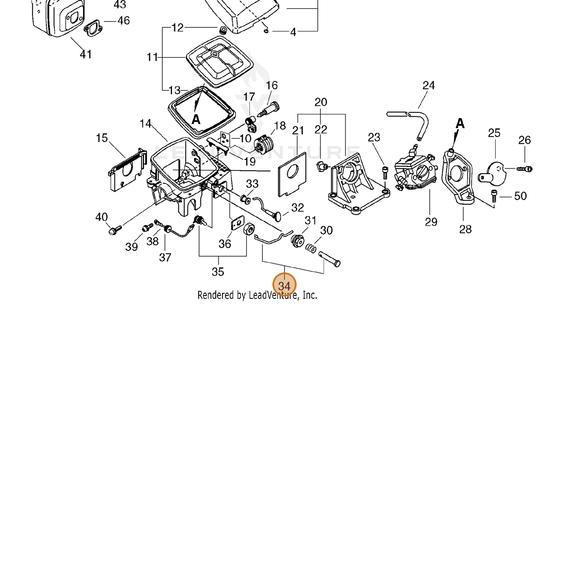 ECHO part 17830730830 — IPL diagram snippet (6x zoom, amber highlight)