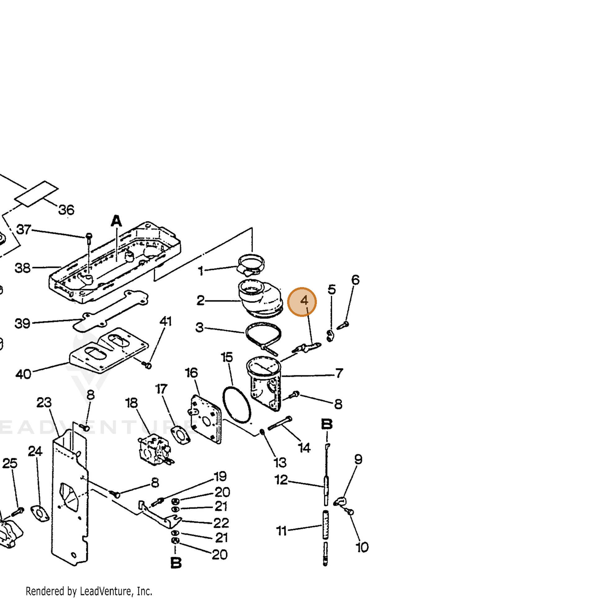 ECHO part 17850504260 — IPL diagram snippet (6x zoom, amber highlight)