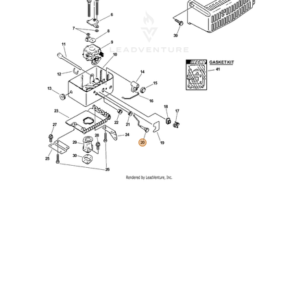 ECHO part 17851003360 — IPL diagram snippet (6x zoom, amber highlight)