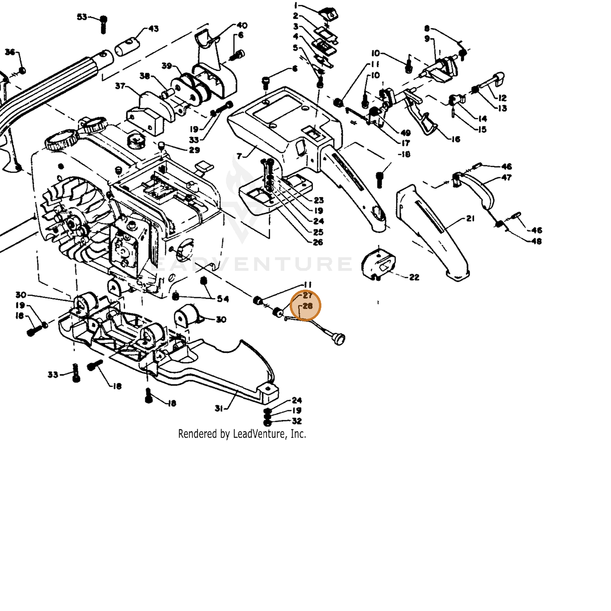 ECHO part 17851010230 — IPL diagram snippet (6x zoom, amber highlight)