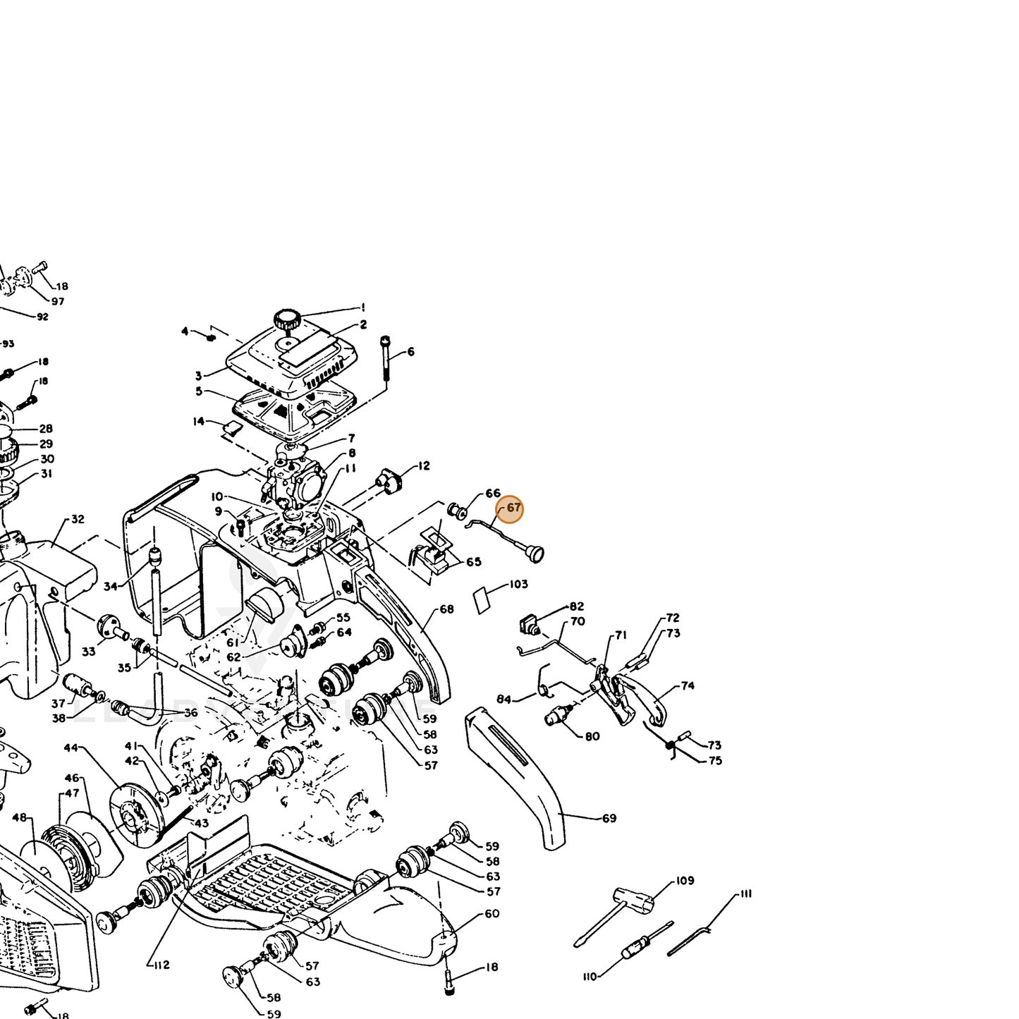 ECHO part 17851012330 — IPL diagram snippet (6x zoom, amber highlight)