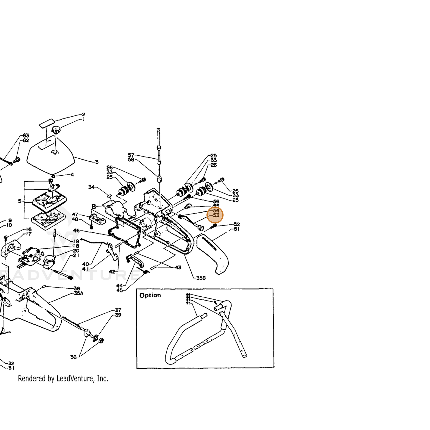 ECHO part 17851014730 — IPL diagram snippet (6x zoom, amber highlight)