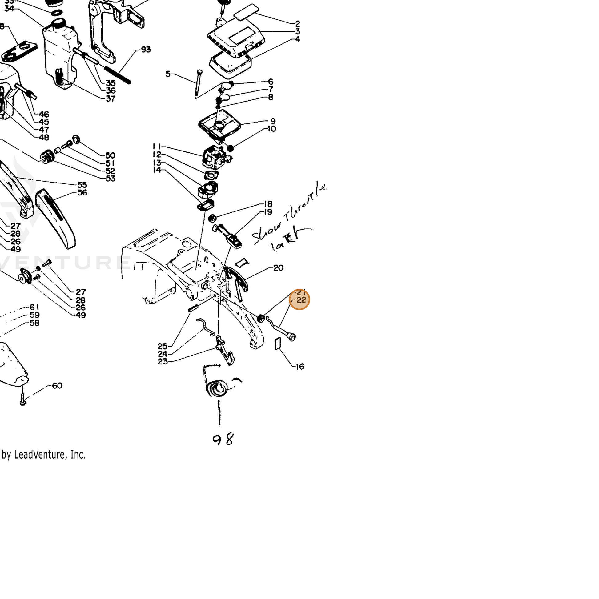 ECHO part 17851015130 — IPL diagram snippet (6x zoom, amber highlight)