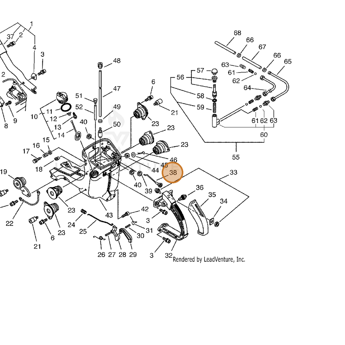 ECHO part 17851016430 — IPL diagram snippet (6x zoom, amber highlight)