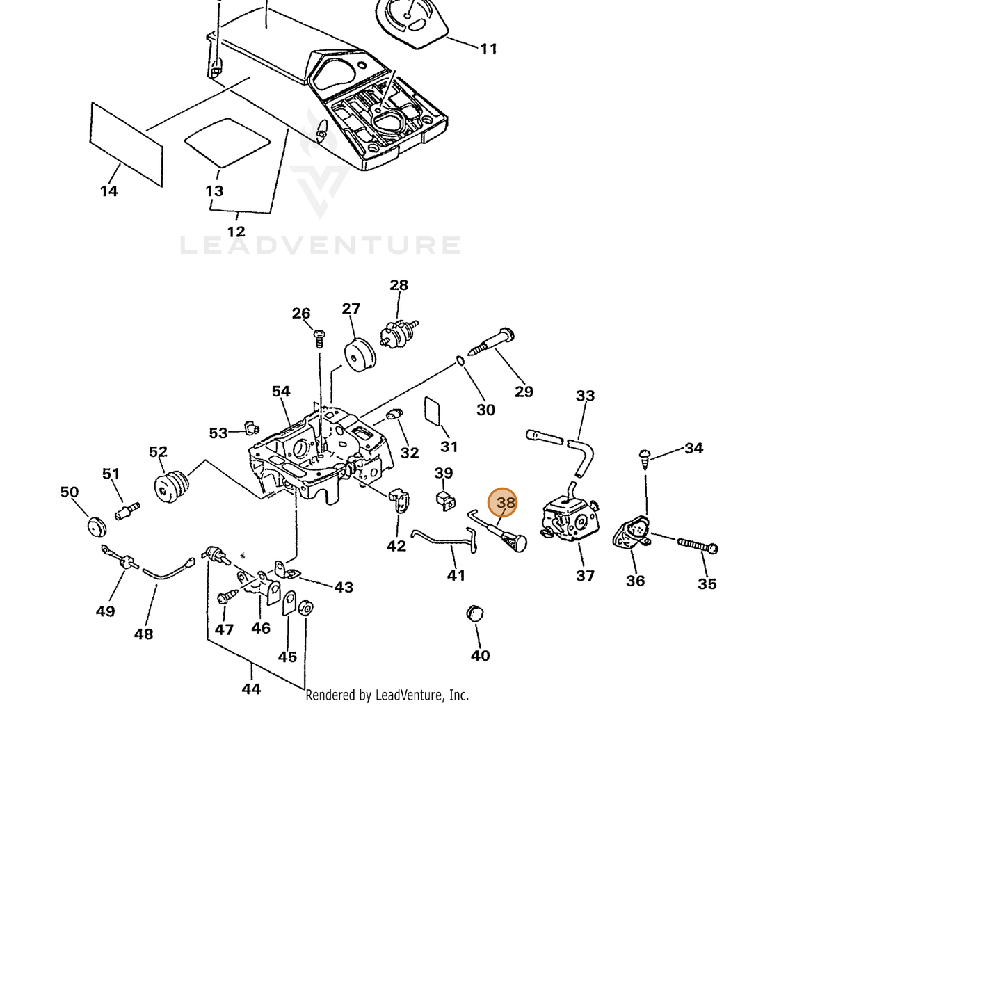 ECHO part 17851037630 — IPL diagram snippet (6x zoom, amber highlight)