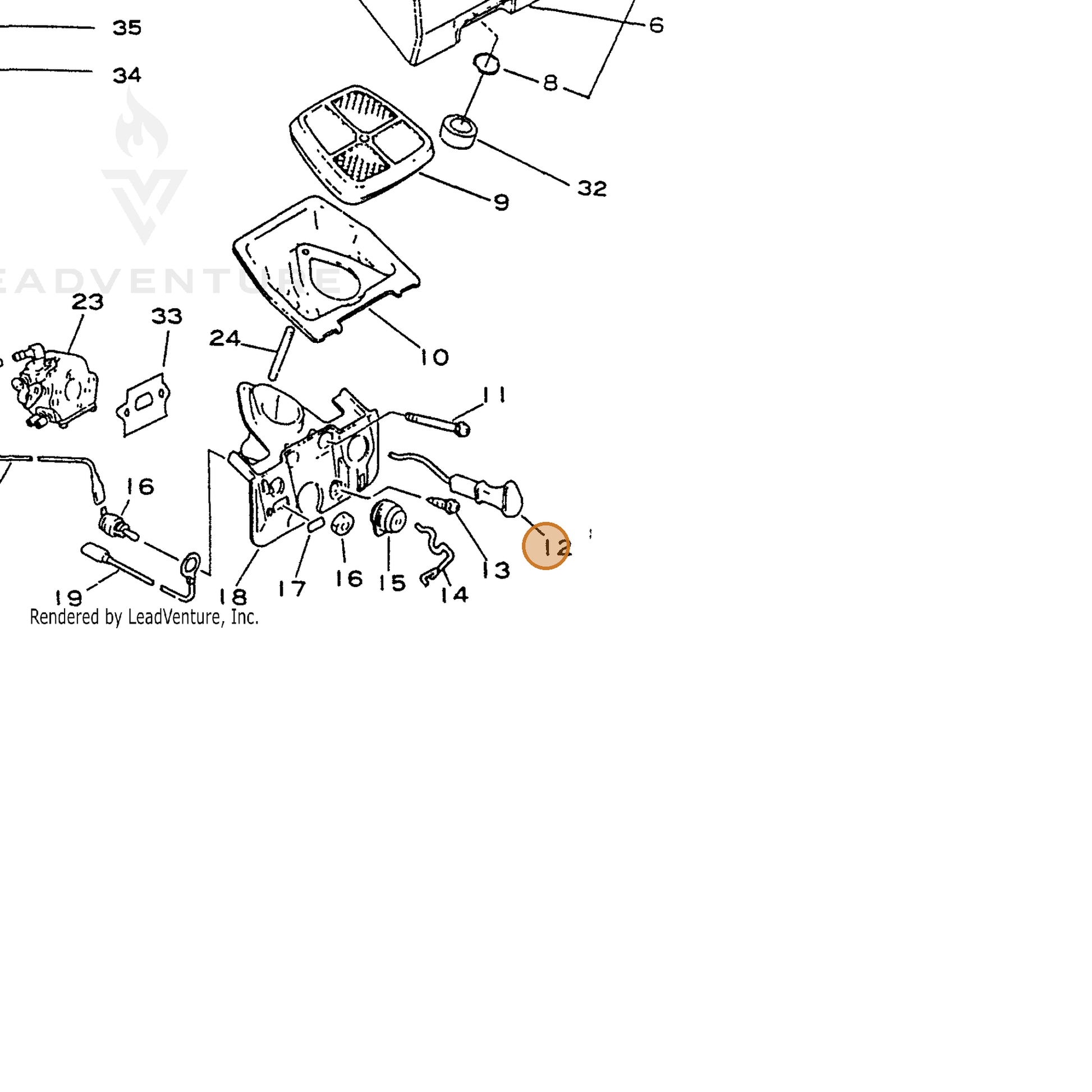 ECHO part 17851037930 — IPL diagram snippet (6x zoom, amber highlight)