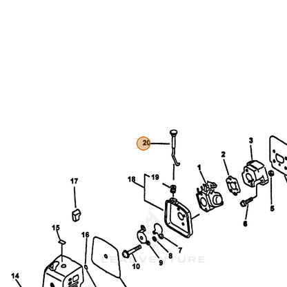 ECHO part 17851048830 — IPL diagram snippet (6x zoom, amber highlight)