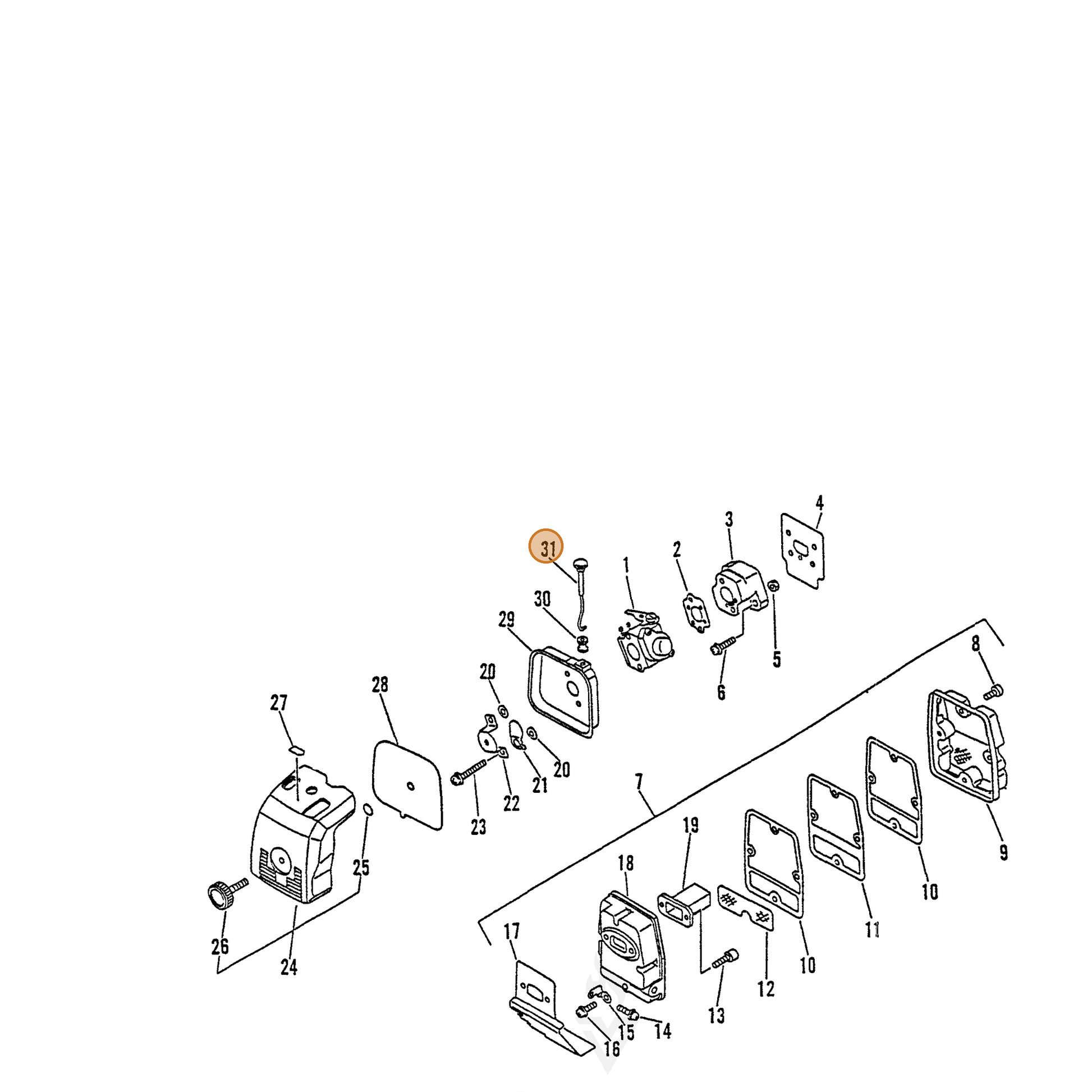 ECHO part 17851052330 — IPL diagram snippet (6x zoom, amber highlight)