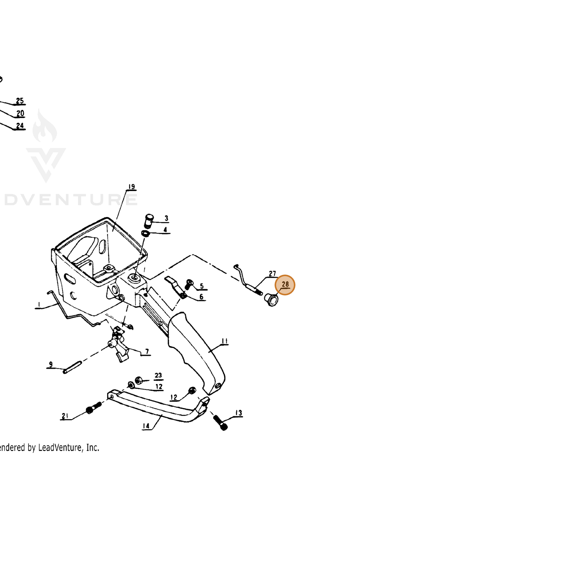 ECHO part 17851200430 — IPL diagram snippet (6x zoom, amber highlight)