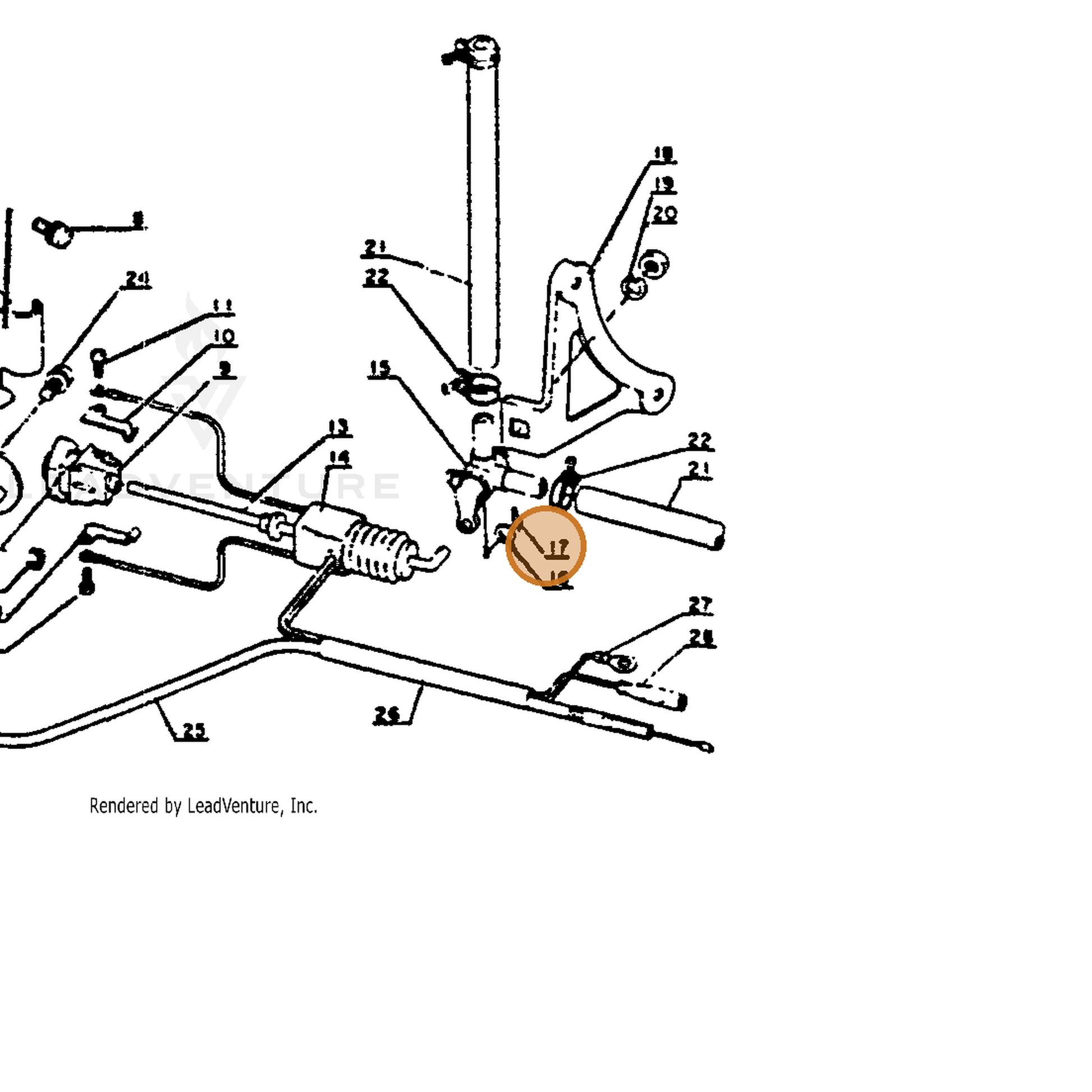 ECHO part 17851400330 — IPL diagram snippet (6x zoom, amber highlight)