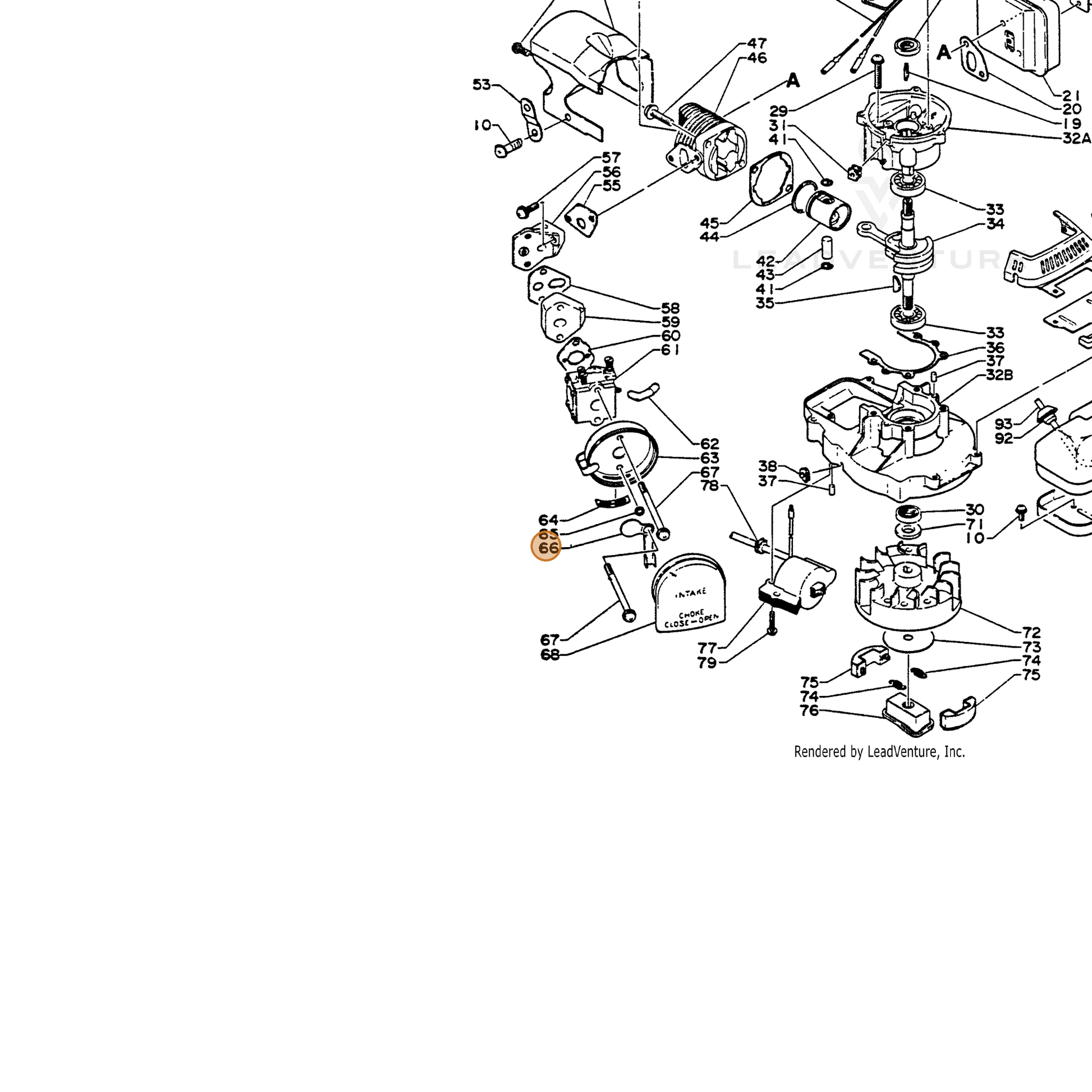 ECHO part 17851501360 — IPL diagram snippet (6x zoom, amber highlight)