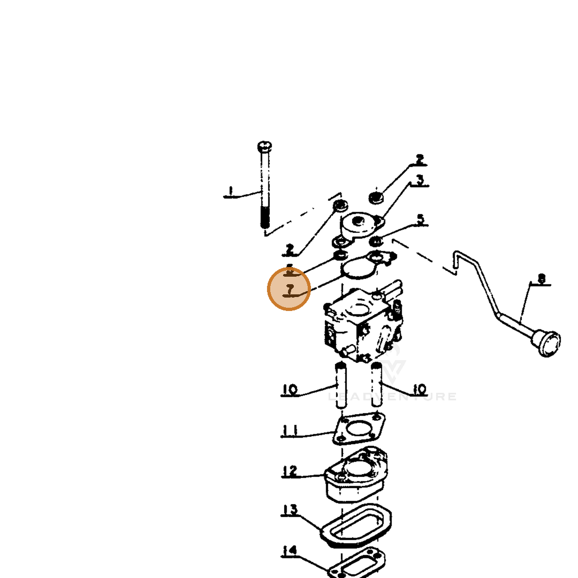 ECHO part 17851503930 — IPL diagram snippet (6x zoom, amber highlight)
