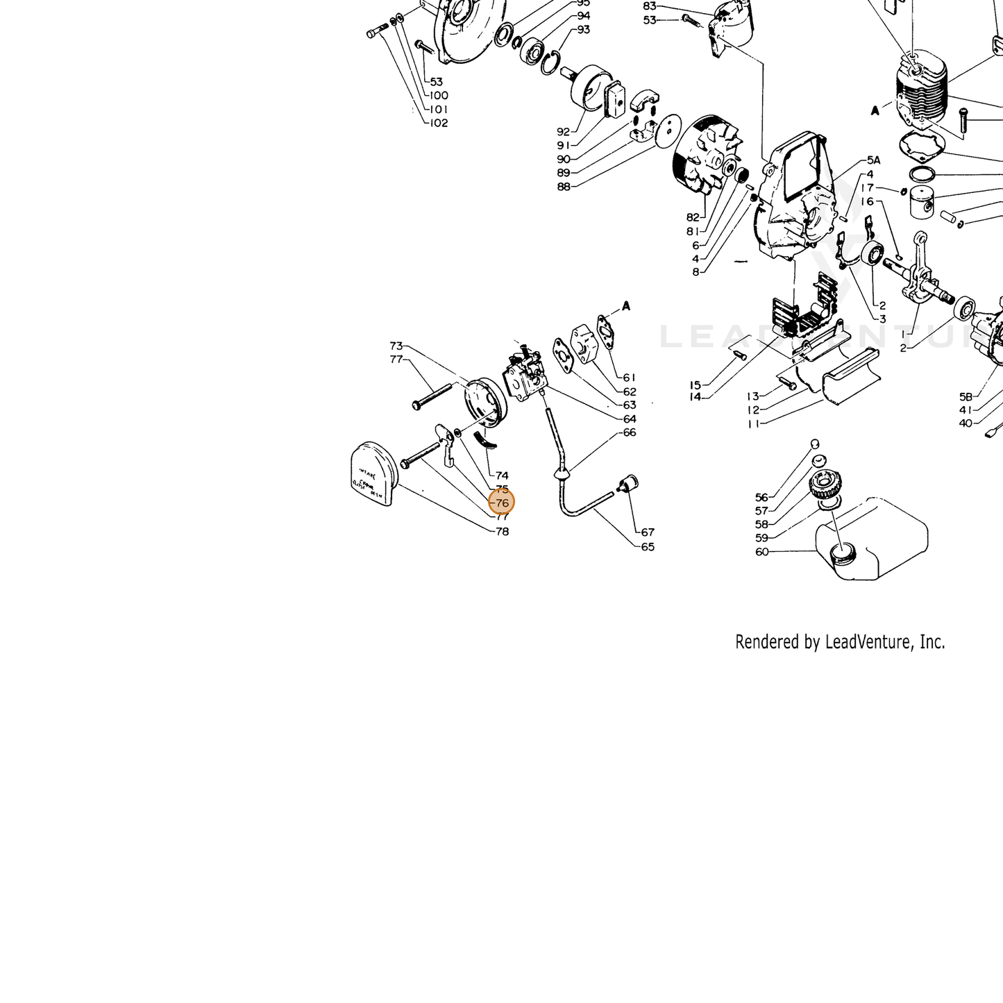 ECHO part 17851504920 — IPL diagram snippet (6x zoom, amber highlight)