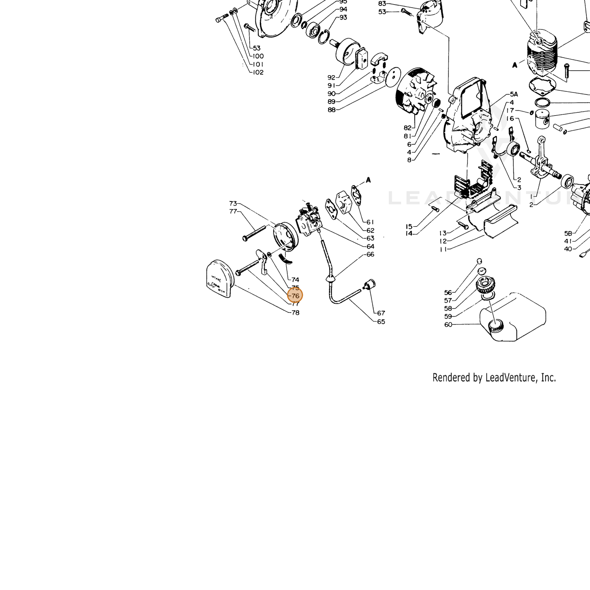 ECHO part 17851504920 — IPL diagram snippet (6x zoom, amber highlight)