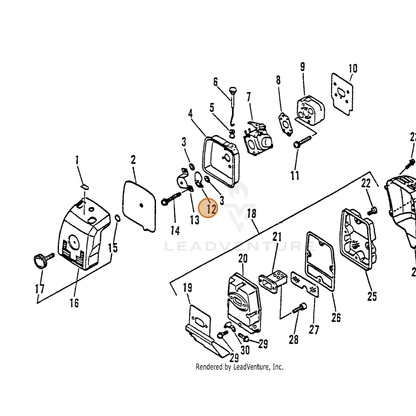 ECHO part 17851505060 — IPL diagram snippet (6x zoom, amber highlight)