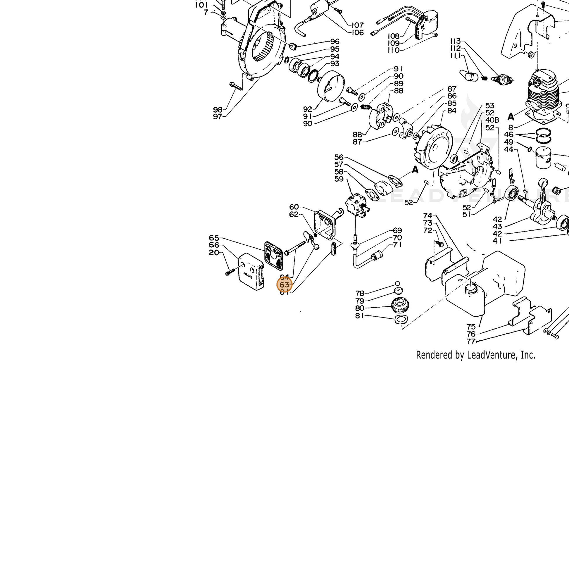 ECHO part 17851506720 — IPL diagram snippet (6x zoom, amber highlight)