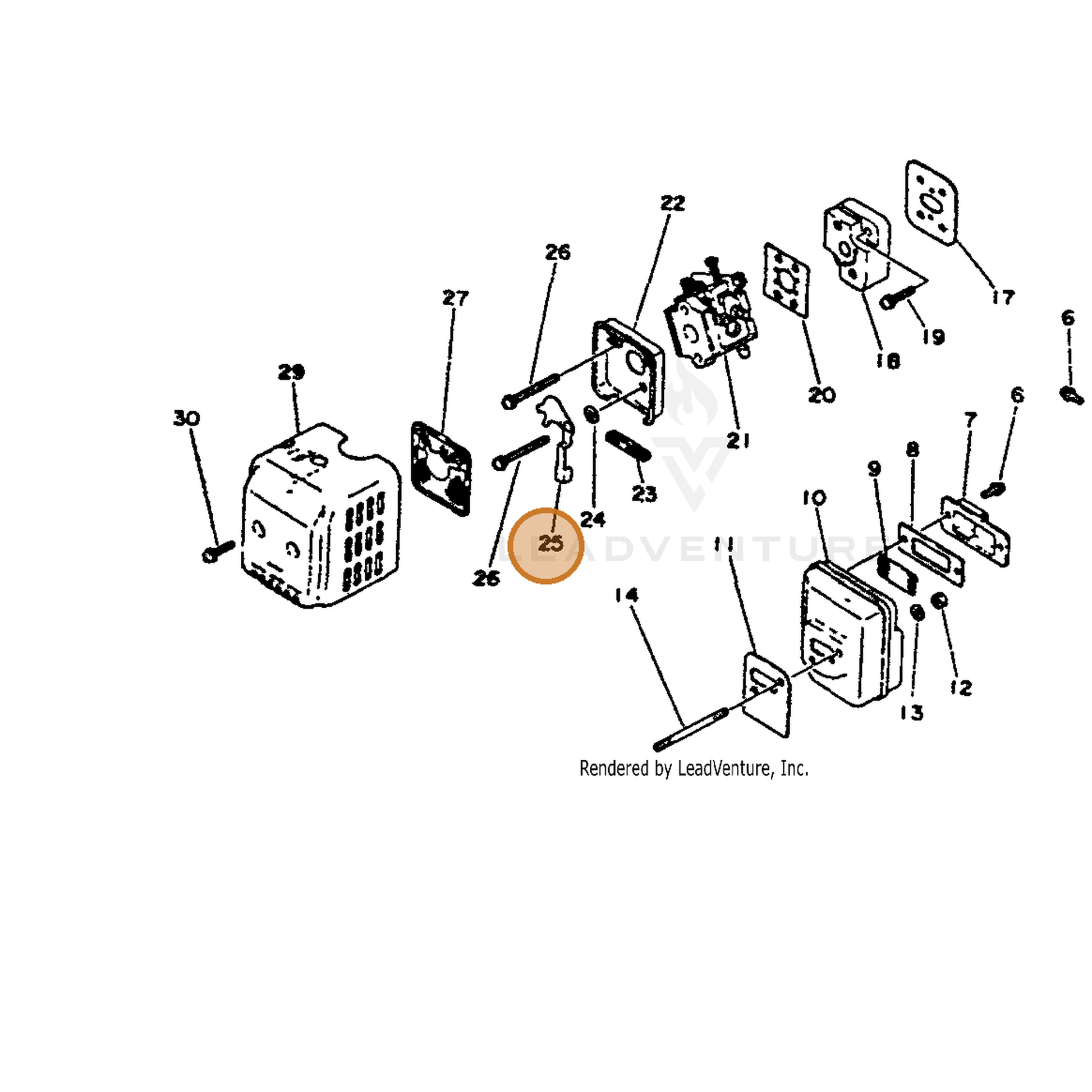ECHO part 17851509220 — IPL diagram snippet (6x zoom, amber highlight)