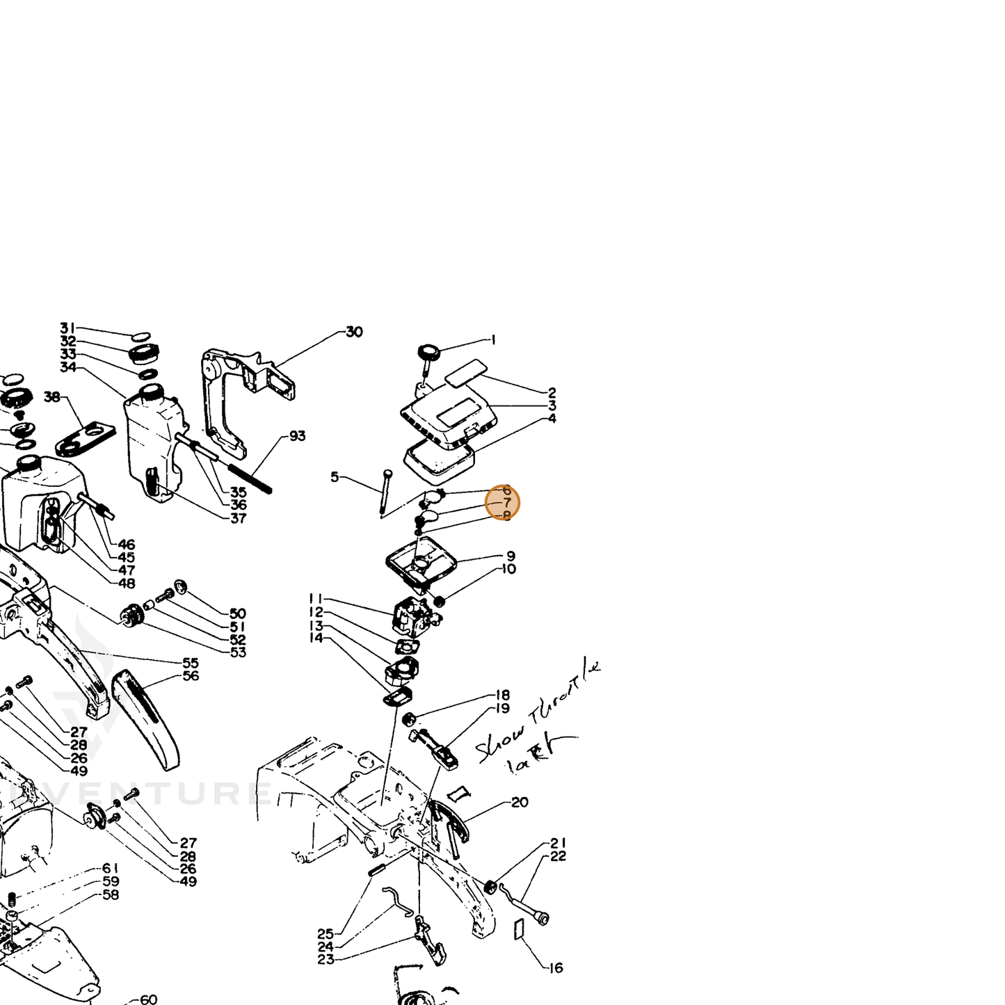 ECHO part 17851515130 — IPL diagram snippet (6x zoom, amber highlight)