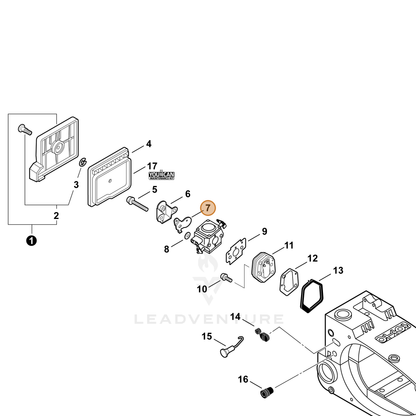 ECHO part 17851539130 — IPL diagram snippet (6x zoom, amber highlight)