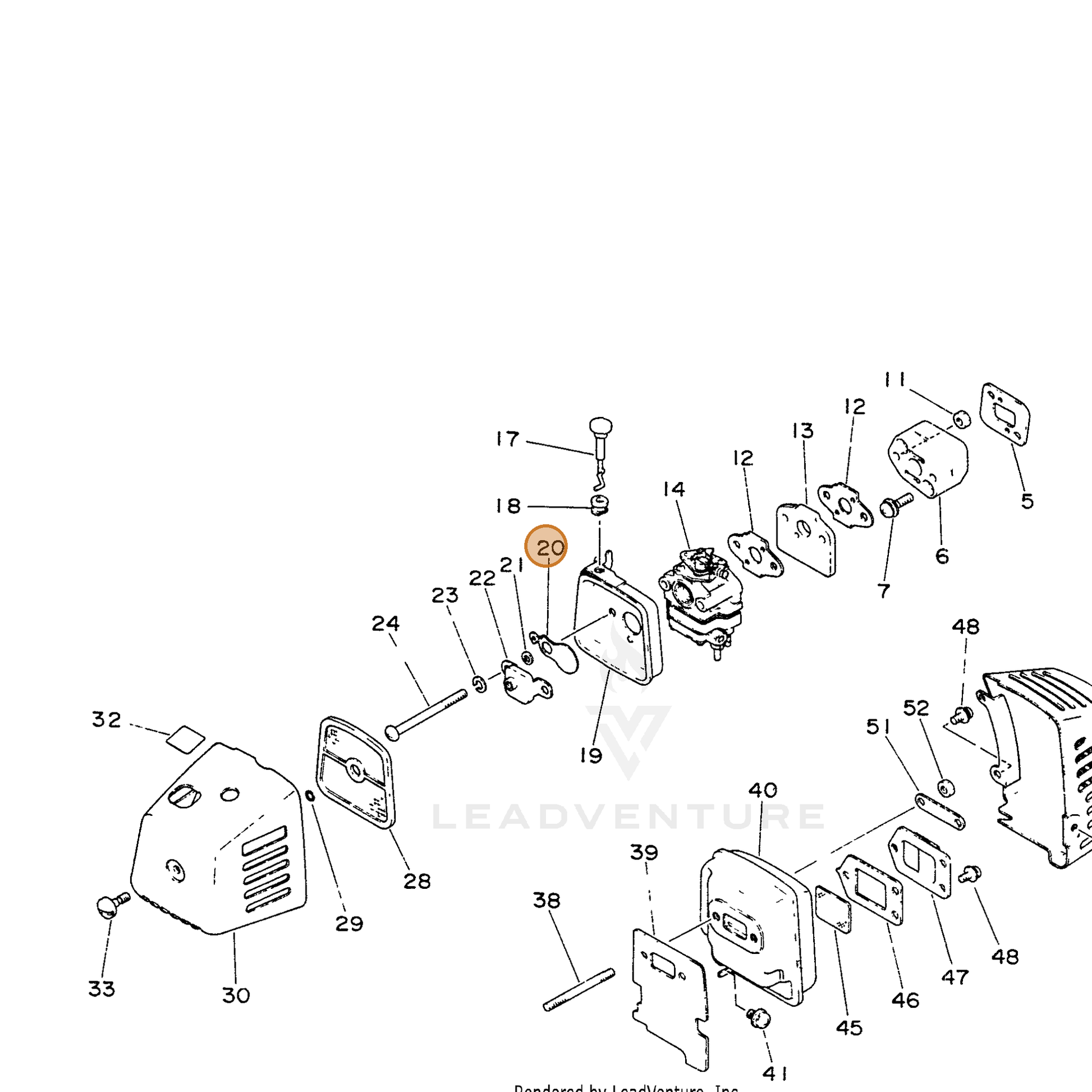 ECHO part 17851540630 — IPL diagram snippet (6x zoom, amber highlight)