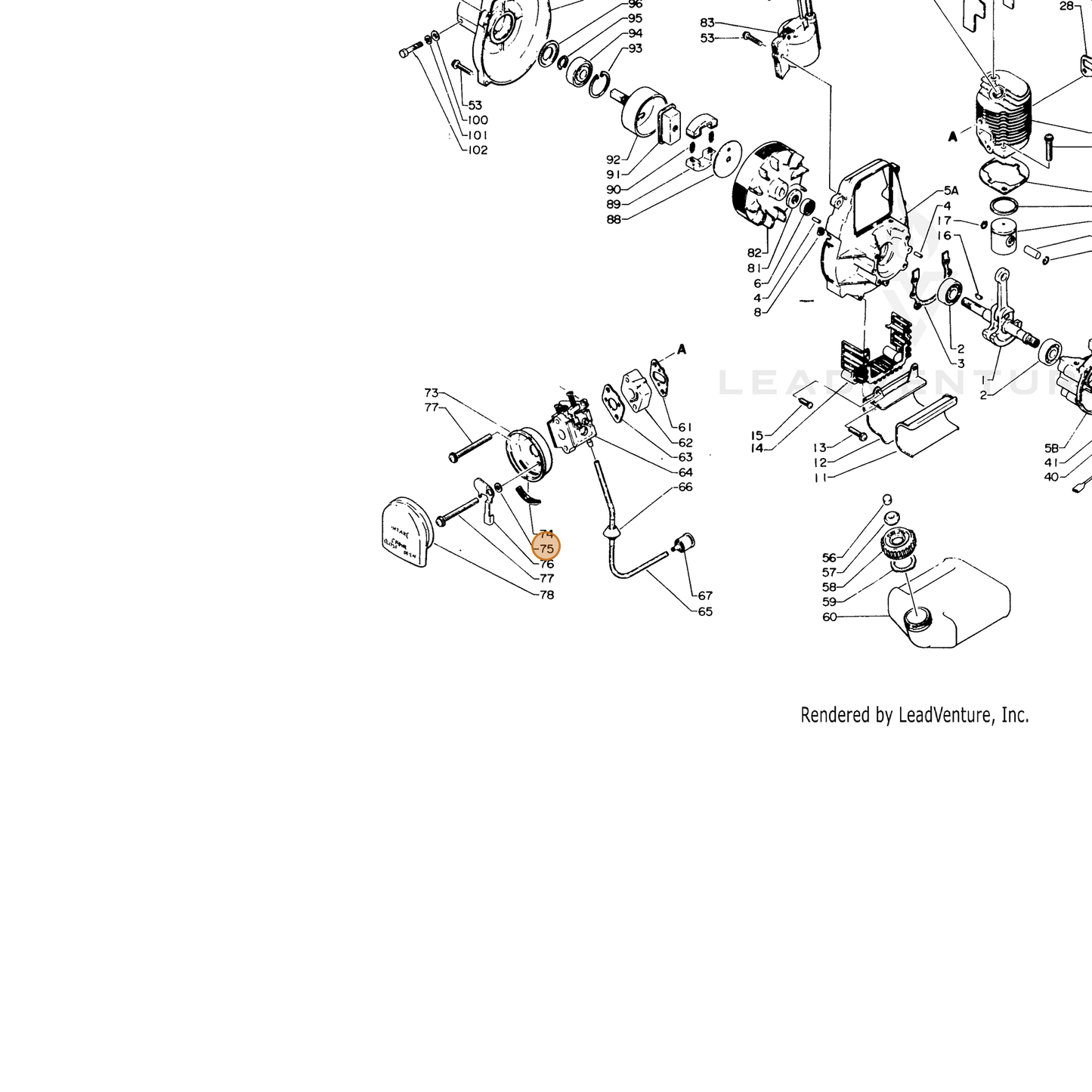 ECHO part 17851600830 — IPL diagram snippet (6x zoom, amber highlight)
