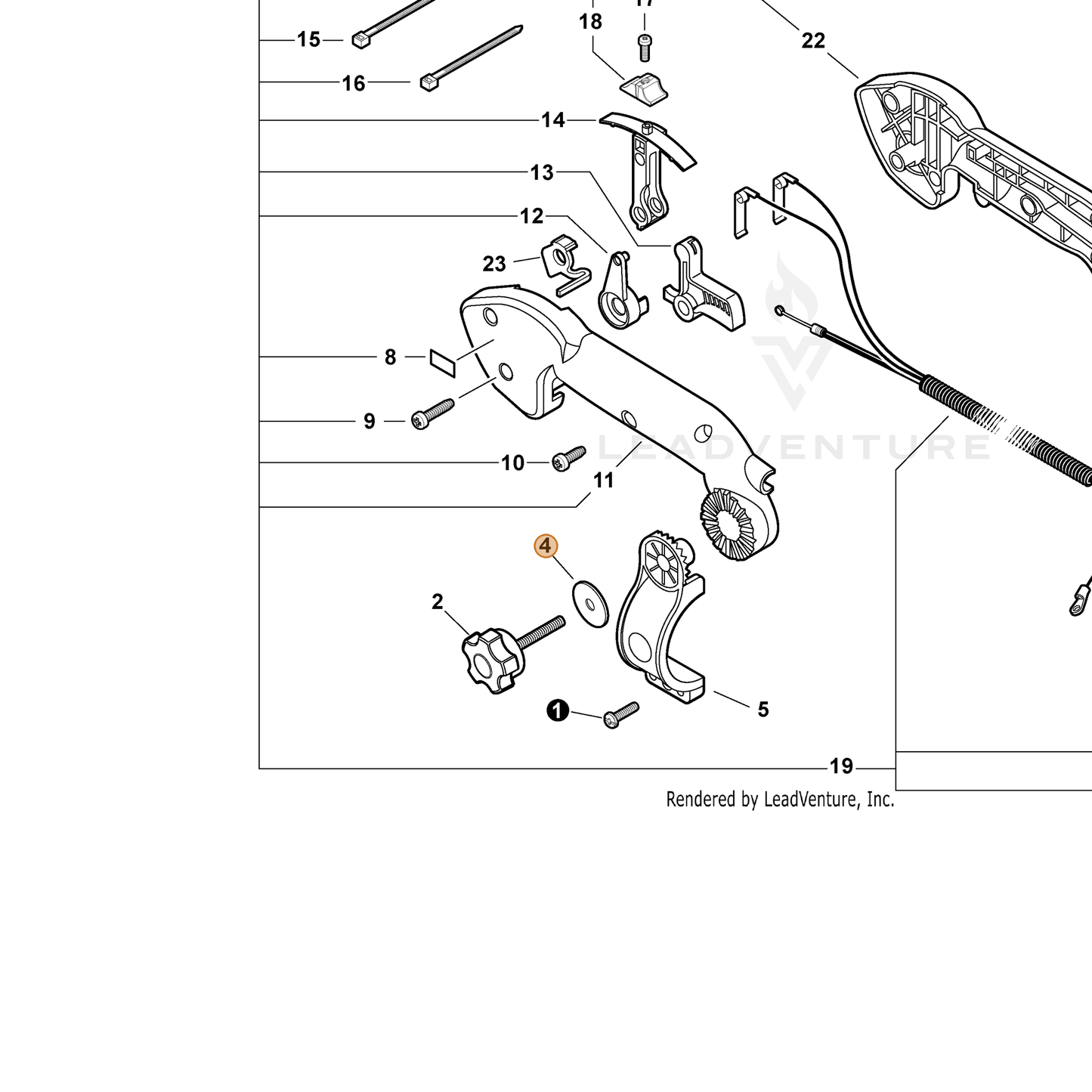 ECHO part 17851607560 — IPL diagram snippet (6x zoom, amber highlight)