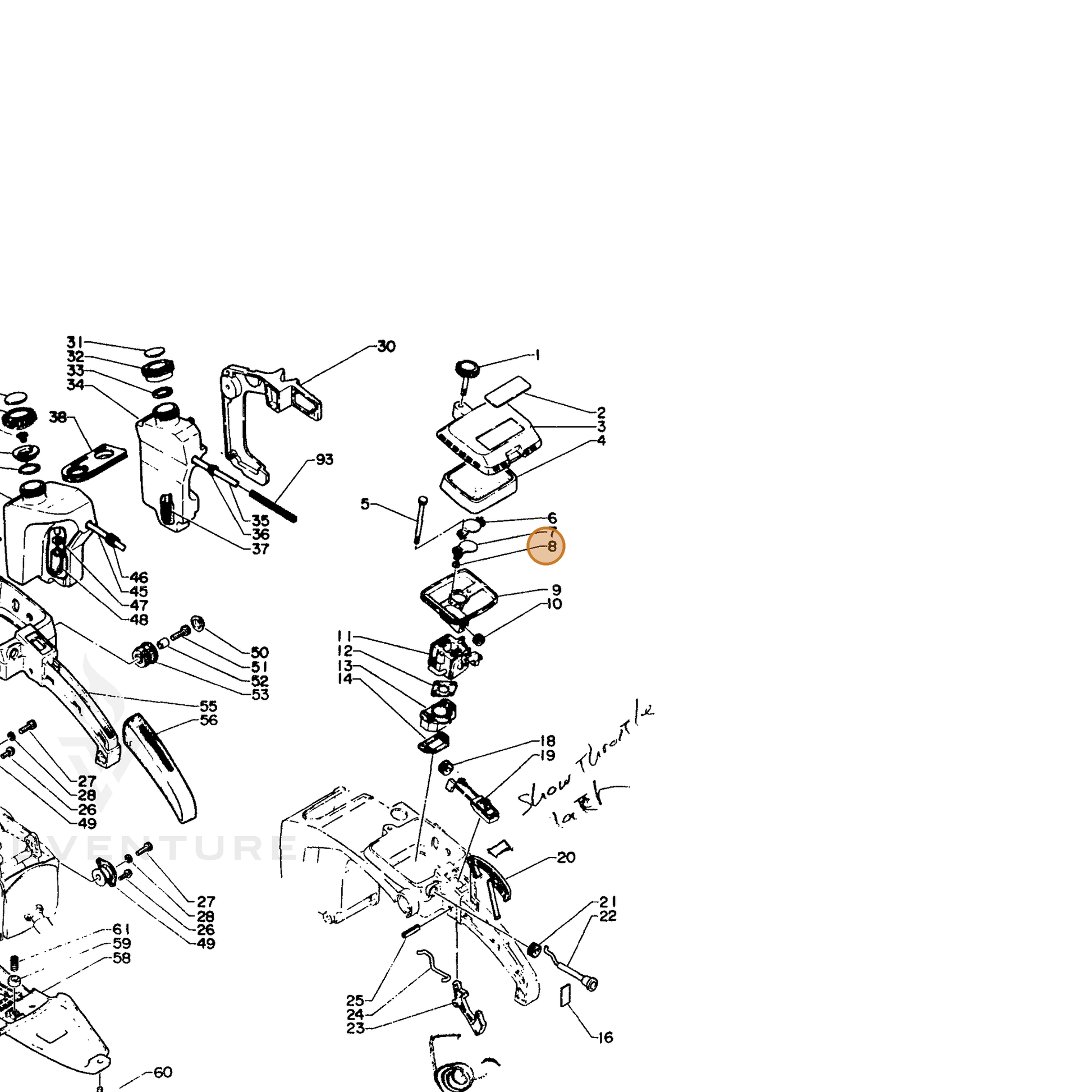 ECHO part 17851615130 — IPL diagram snippet (6x zoom, amber highlight)