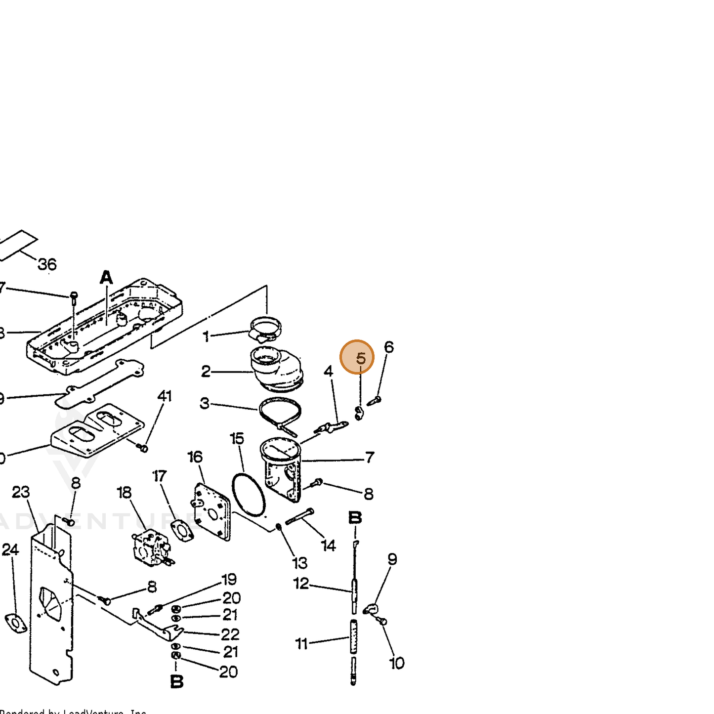 ECHO part 17861004260 — IPL diagram snippet (6x zoom, amber highlight)