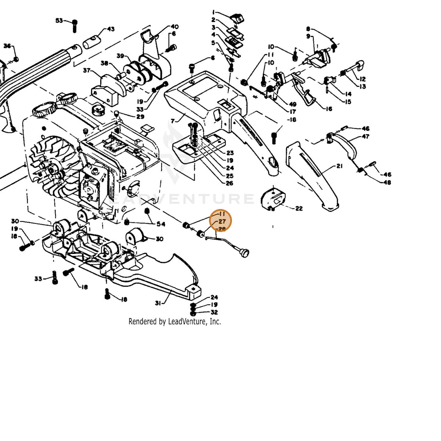 ECHO part 17881000230 — IPL diagram snippet (6x zoom, amber highlight)