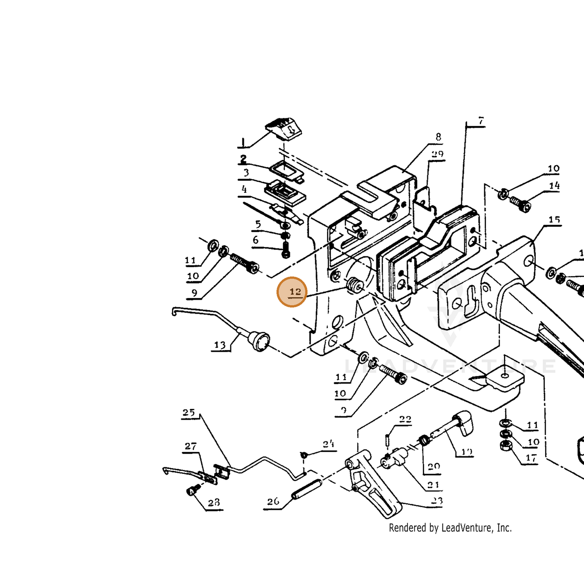 ECHO part 17881002831 — IPL diagram snippet (6x zoom, amber highlight)