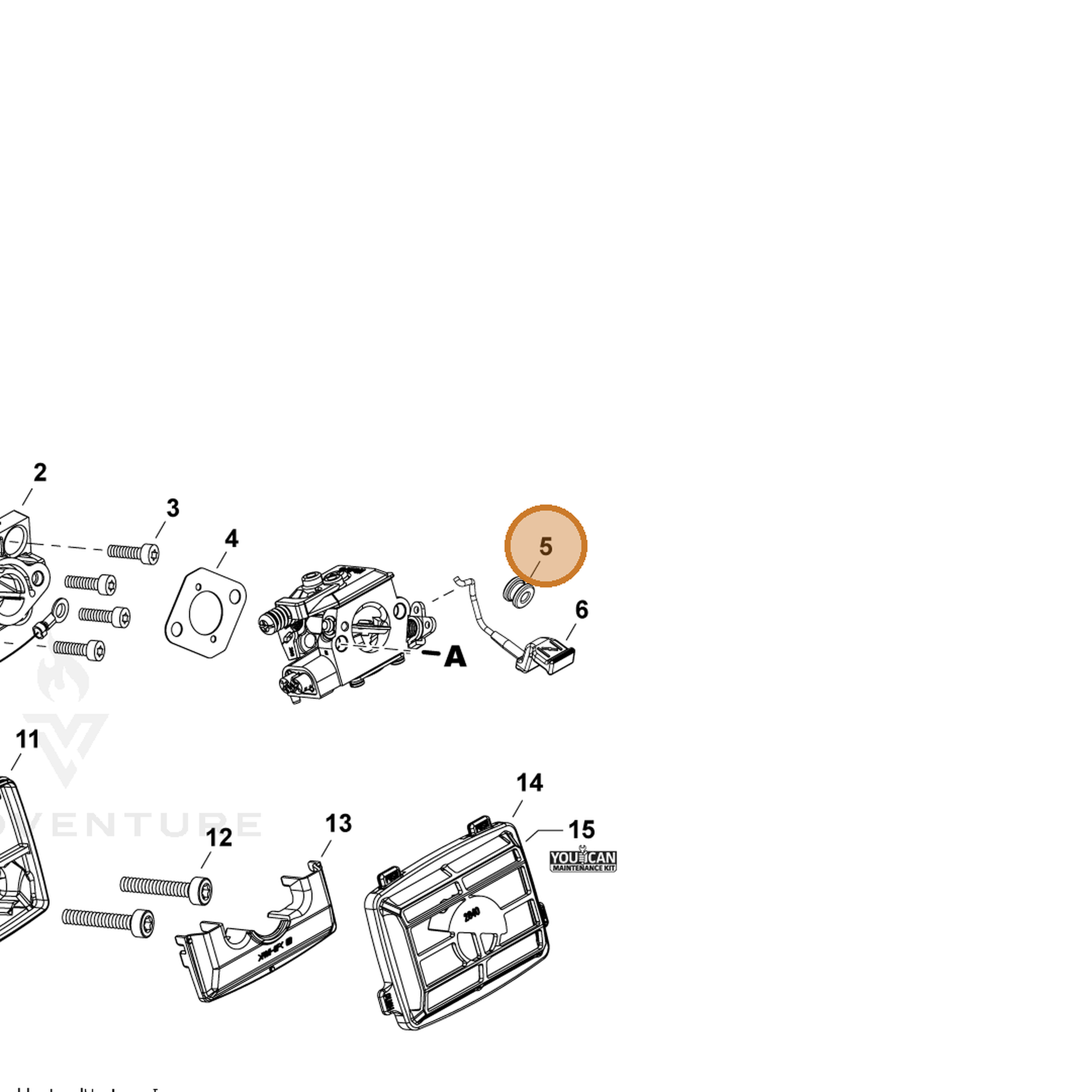 ECHO part 17881003330 — IPL diagram snippet (6x zoom, amber highlight)