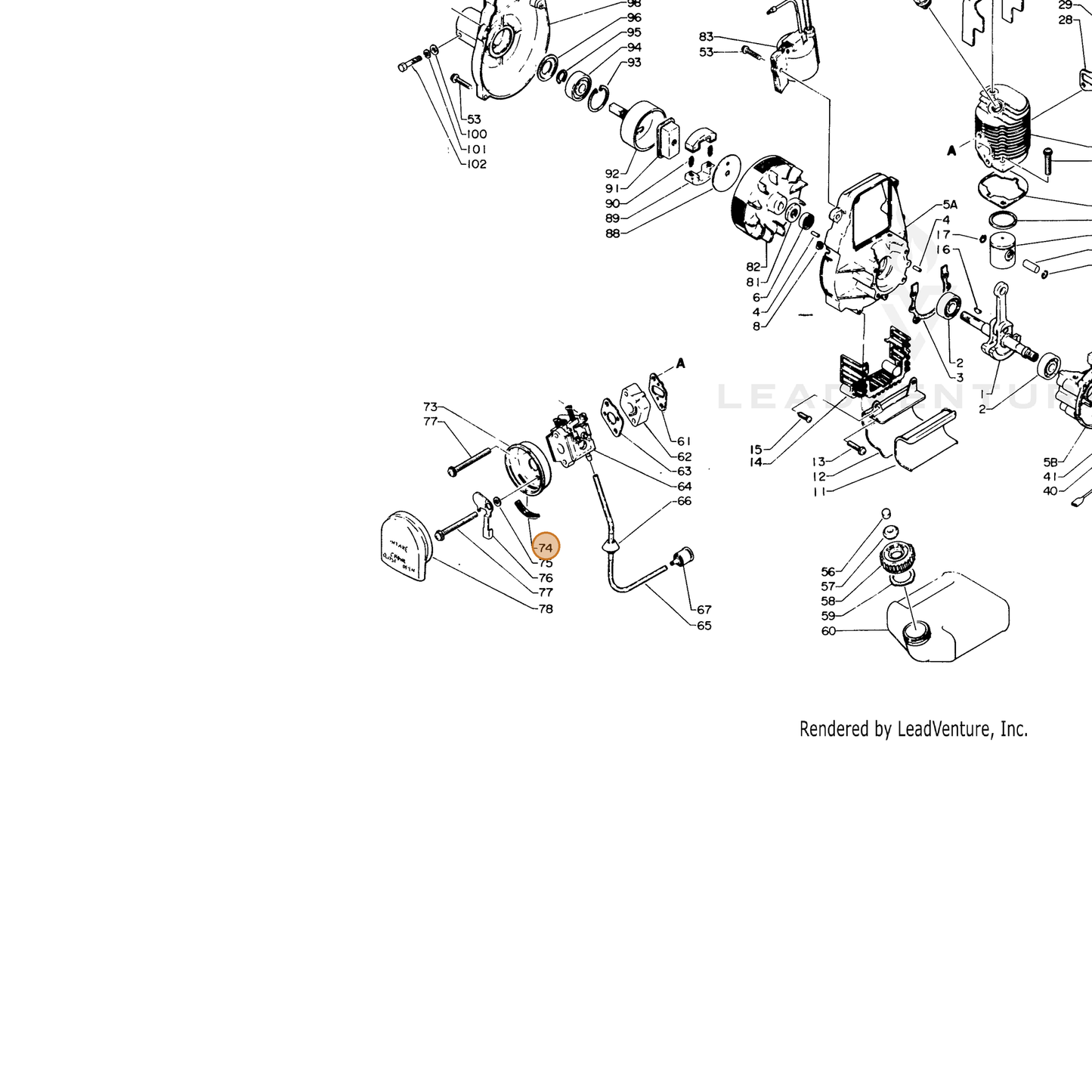 ECHO part 17881004920 — IPL diagram snippet (6x zoom, amber highlight)