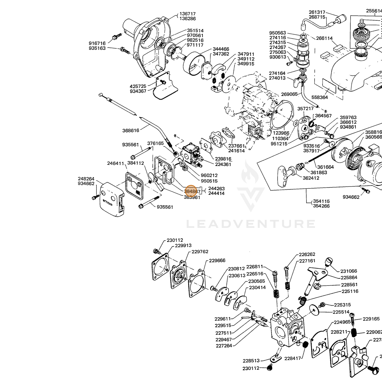 ECHO part 17881005020 — IPL diagram snippet (6x zoom, amber highlight)