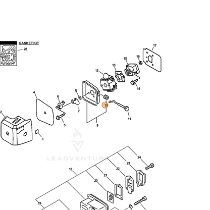 ECHO part 17881005230 — IPL diagram snippet (6x zoom, amber highlight)